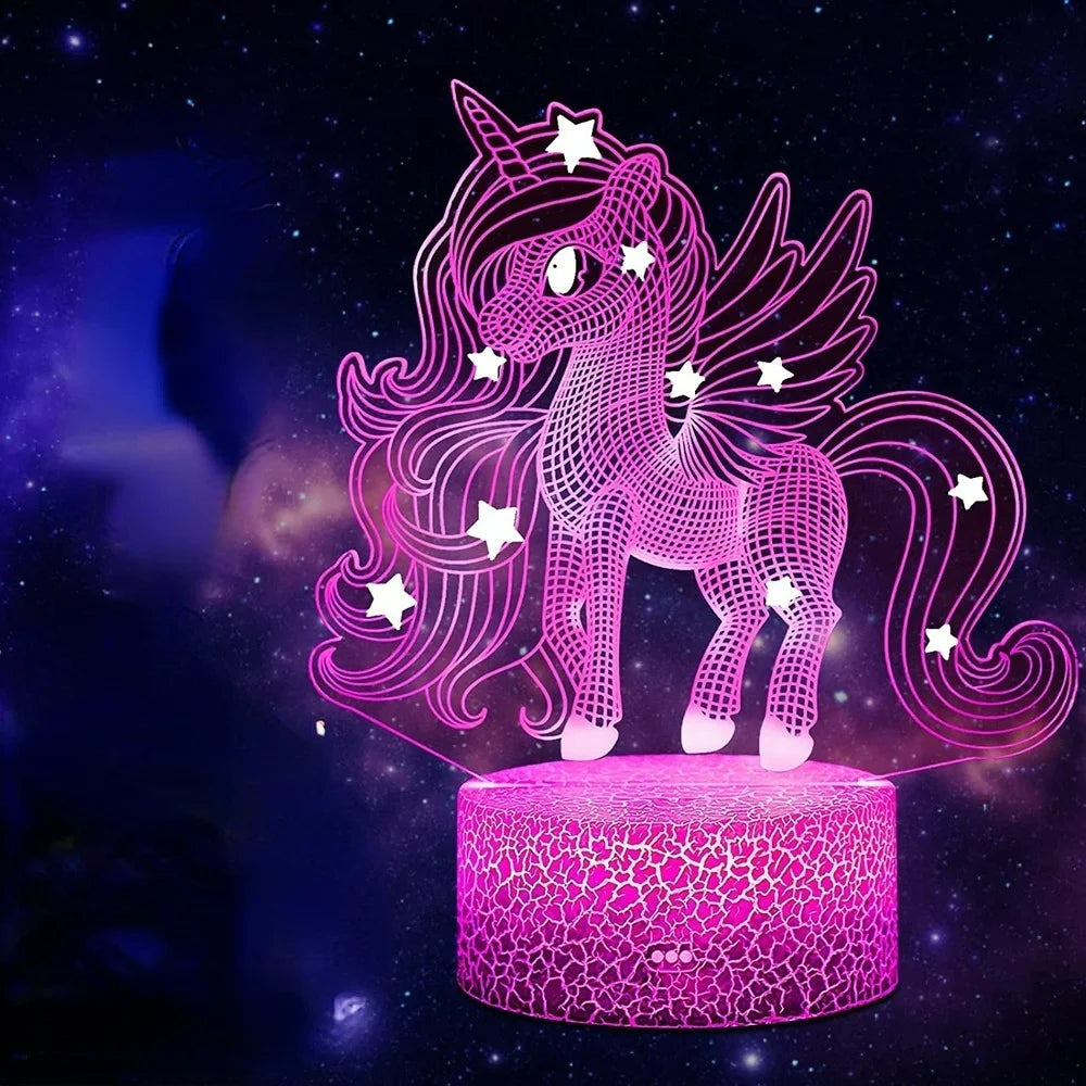 Nighdn Licorne Veilleuse pour Enfants Illusion 3D Licorne Lampe Cadeaux d'anniversaire pour Filles Chambre Décoration LED Veilleuse Lampe