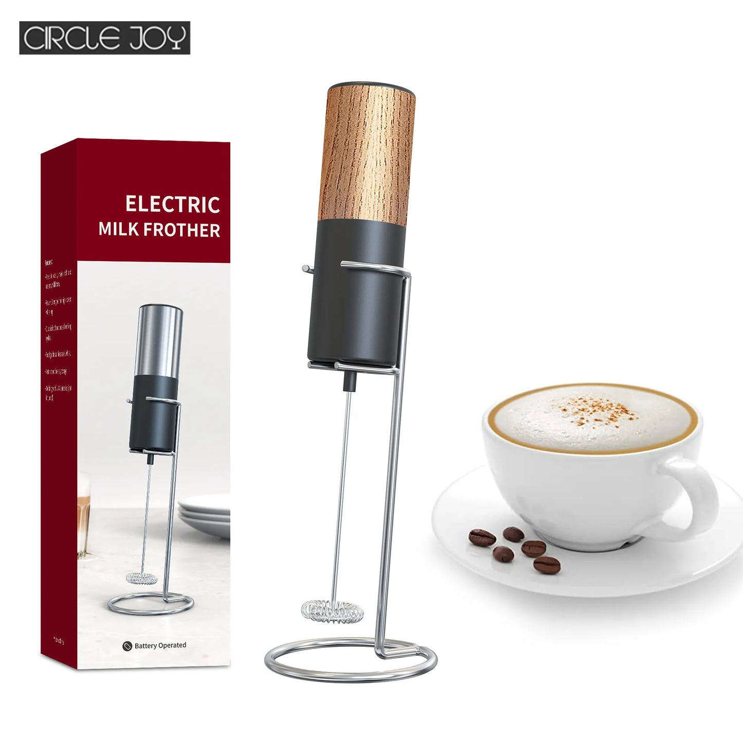 Circle joy – mousseur à lait électrique, Mini mousseur, cafetière, batteur d'œufs pour chocolat, agitateur à Cappuccino, mélangeur Portable