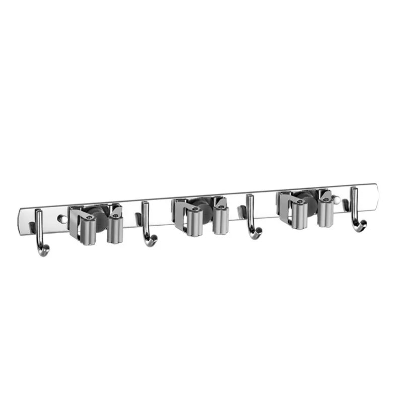 Soporte organizador de fregona para montaje en pared, gancho para escoba, gancho de almacenamiento de acero inoxidable, accesorios de organización para cocina y baño