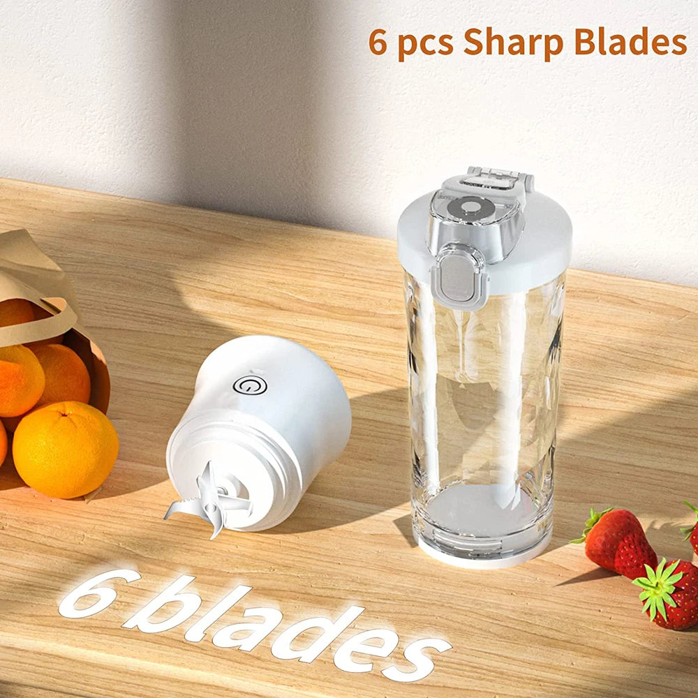 Licuadora portátil de 600ML, exprimidor eléctrico, mezcladores de frutas, licuadora de batidos recargable por USB de 4000mAh, Mini taza exprimidora Personal