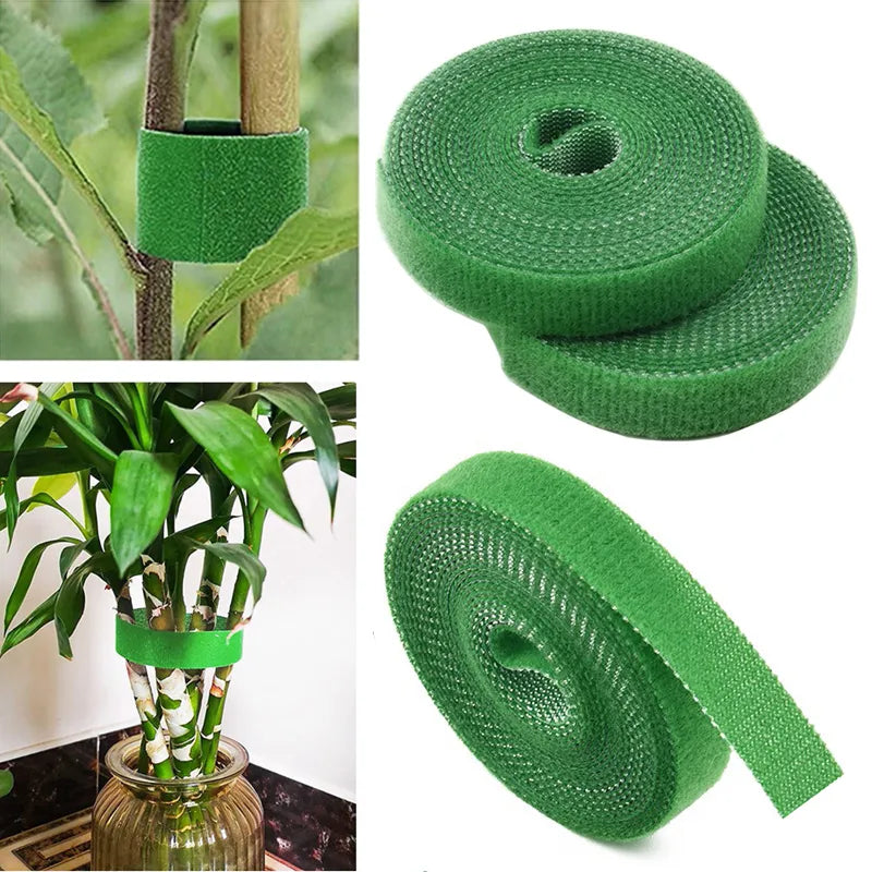 3 rollos de hilo verde para jardín, lazos para plantas, vendaje de nailon para plantas, gancho para jardín, lazo, envoltura de caña de bambú, soporte, accesorios de jardín