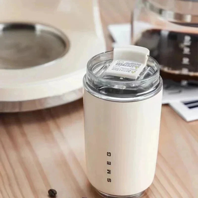 Bouteille de Sport de tasse en verre thermique d'acier inoxydable isolée par café chaud Original de SMEG avec le Thermos blanc d'eau de compartiment