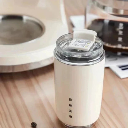 Bouteille de Sport de tasse en verre thermique d'acier inoxydable isolée par café chaud d'origine SMEG avec le Thermos blanc d'eau de compartiment