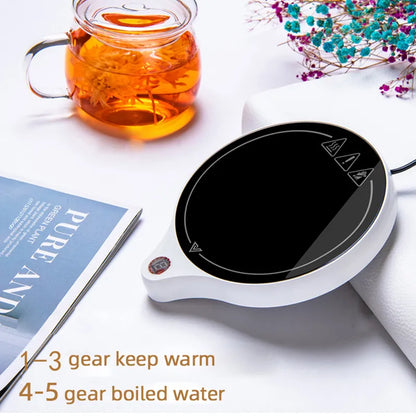 200W Cup Heater Mug Warmer 100°C Hot Tea Makers Warmer Coaster 5 Gear Cup Heaters Coffee Milk Tea Heating Pad 110V/220V