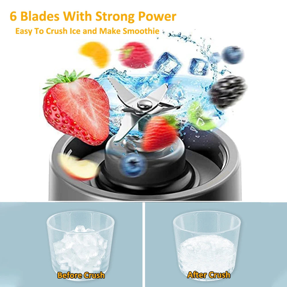 Mini Portable Blender Electric Fruit Juicer Smoothie Orange Fresh Juice Blender Multifunction Rechargeable Portable Bottle Mixer