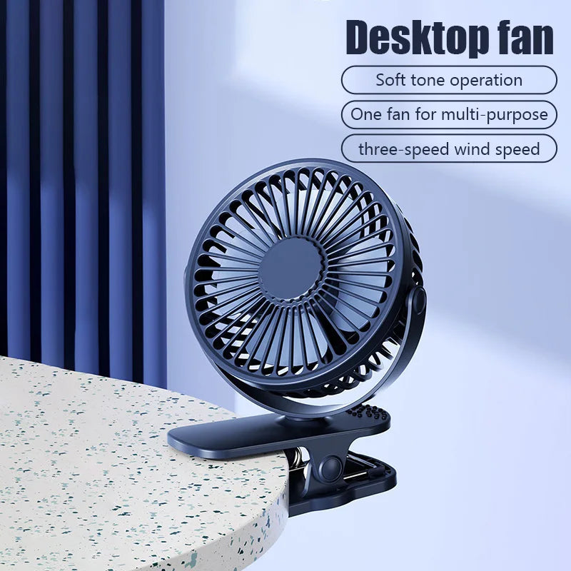 Mini ventilateur portatif USB à pince, ventilateur électrique pratique et Ultra silencieux, Rechargeable pour étudiant, petit ventilateur de refroidissement mignon