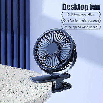 Mini Ventilador portátil USB con Clip, Ventilador eléctrico práctico y ultrasilencioso, recargable, para estudiantes, pequeño y bonito Ventilador de refrigeración