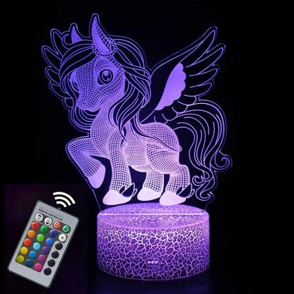 Nighdn Licorne Veilleuse pour Enfants Illusion 3D Licorne Lampe Cadeaux d'anniversaire pour Filles Chambre Décoration LED Veilleuse Lampe