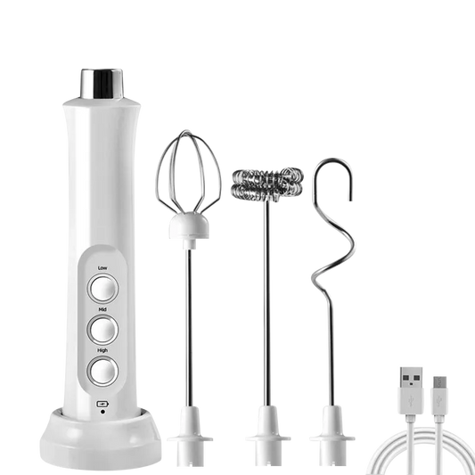 3 In 1 Portable Rechargeable Electric Milk Frother Foam Maker Handheld Foamer High Speeds Drink Mixer Coffee Frothing Wand