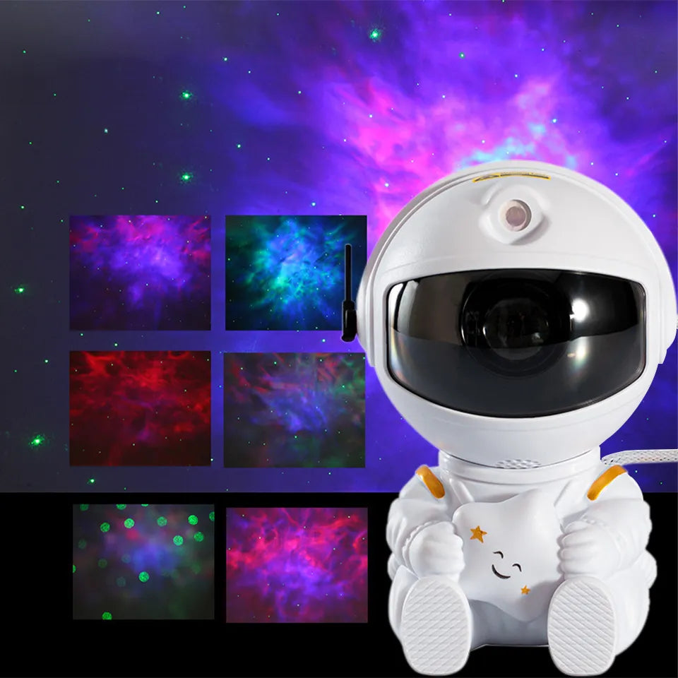 Proyector de galaxia y astronauta, luz nocturna, regalo, estrella del cielo estrellado, lámpara Led USB para dormitorio, decoración de cumpleaños para niños, Control remoto