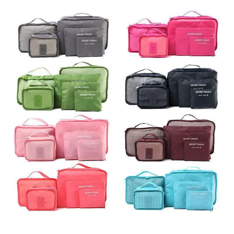 6pcs Travel Organizer Storage Bags Portable Travel Suitcases Organizer Travel Bag For Women Luggage Organizer Clothes Shoes Bag