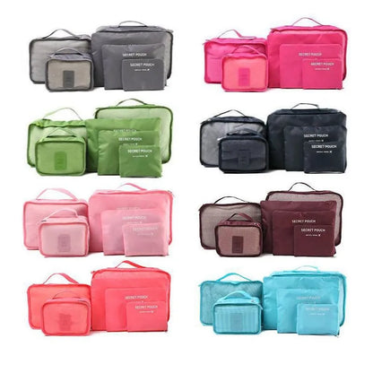 Bolsas de almacenamiento organizadoras de viaje, organizador de maletas de viaje portátil, bolsa de viaje para mujer, organizador de equipaje, bolsa de ropa y zapatos, 6 uds.