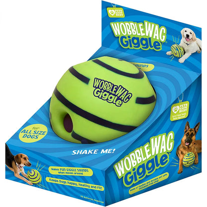 Wobble Wag Giggle Glow Ball jouet interactif pour chien, sons de rire amusants lorsqu'ils sont roulés ou secoués, les animaux de compagnie savent mieux que vu à la télévision