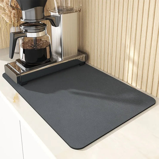 Tapete absorbente de cocina grande superabsorbente, tapete antideslizante para secar platos de café, almohadilla para escurrir el baño de secado rápido, tapete para vajilla