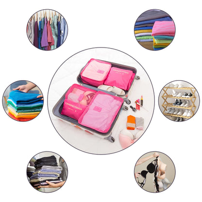 6pcs Set Travel Suitcase Organizer Bags Luggage Packing Cubes For Travel Organizer Storage Shoe Clothes Luggage Organizer Bags