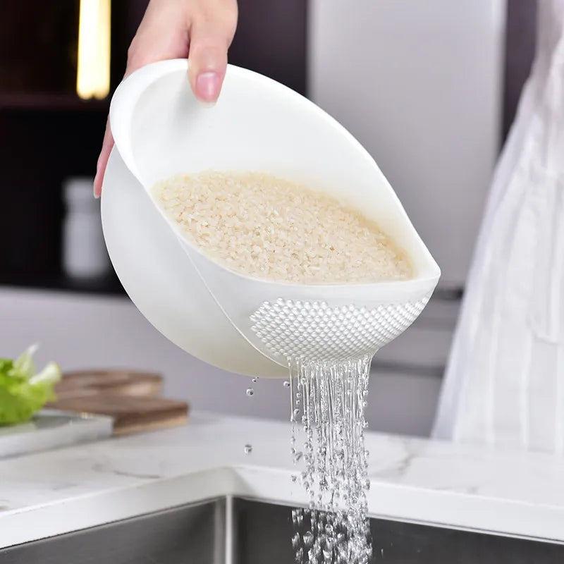 Tamiz de arroz colador de plástico escurridor de cocina con asas cuenco de arroz colador cesta fregadero drenaje herramientas de cocina