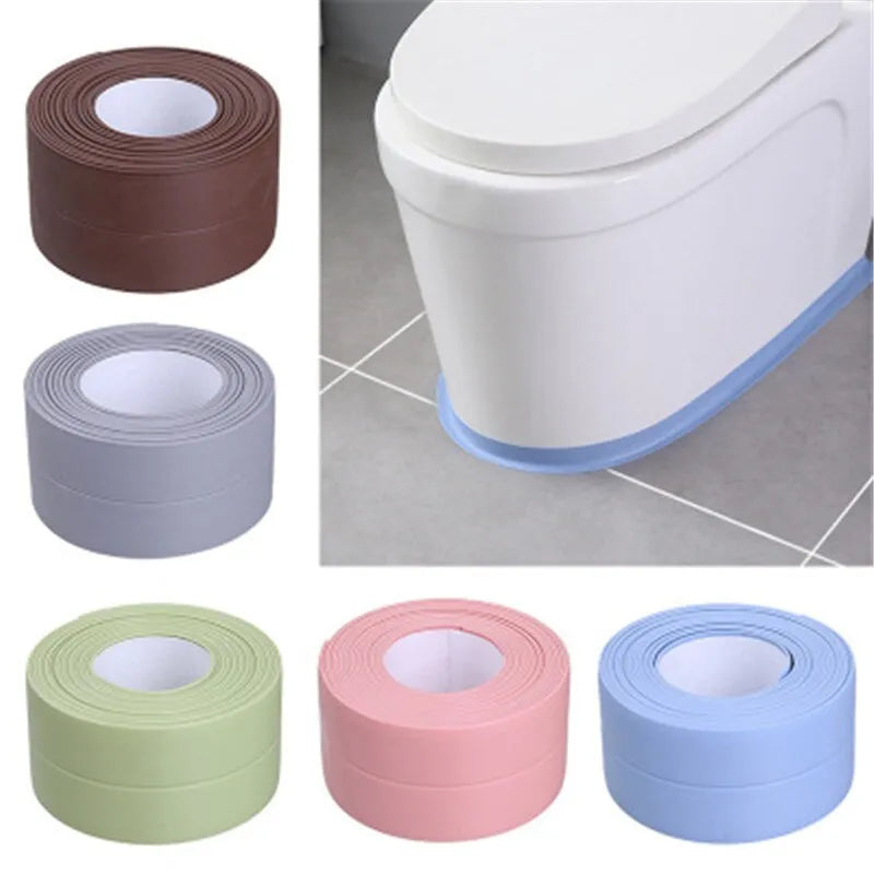 Autocollants muraux imperméables pour salle de bains, 1 pièce, bandes d'étanchéité en PVC, bandes adhésives pour bord d'évier, accessoires de cuisine et de salle de bains