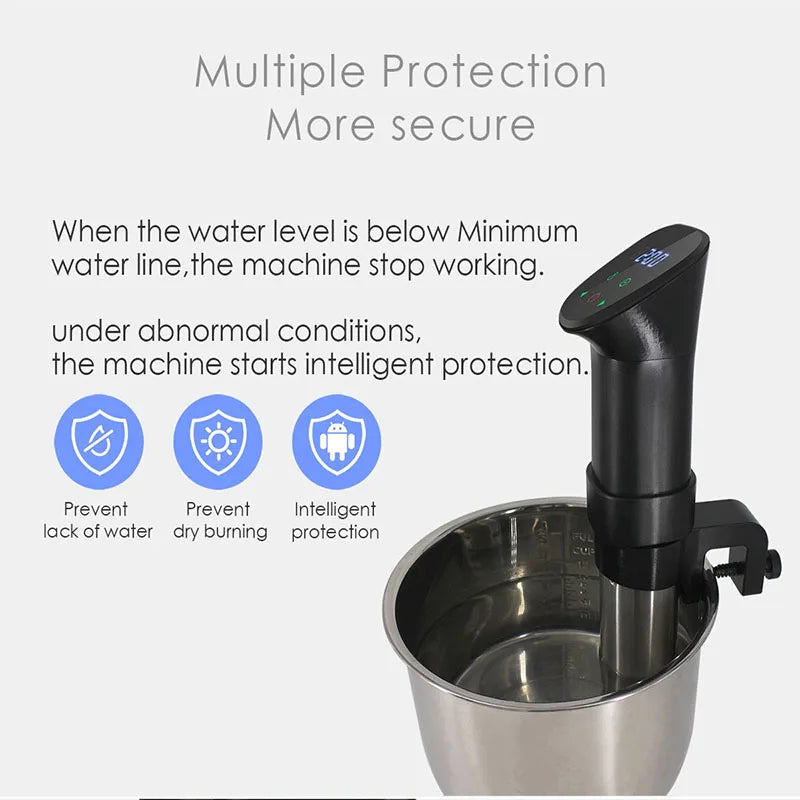 Circulador de Inmersión para cocina Sous Vide, resistente al agua IPX7, 1800W, cocción precisa con pantalla Digital LED, calentador de olla de cocción lenta