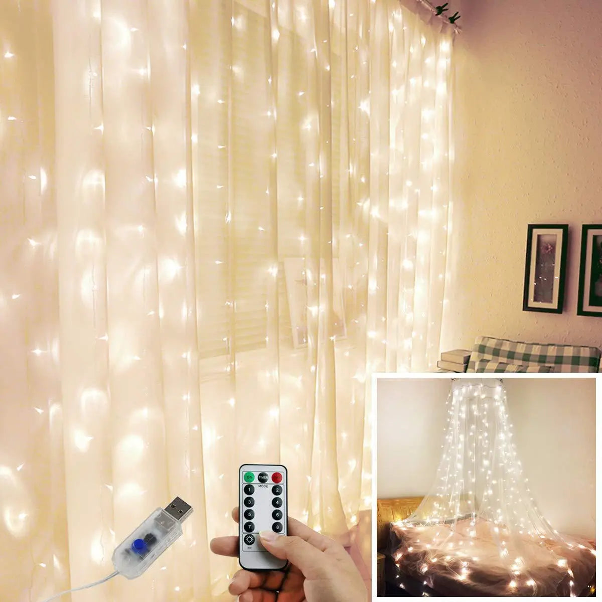 3M Christmas Ornament LED Fairy String Curtain Lights Garland Festoon Christmas Decor for Home New Year 2023 Xmas 2022 Navidad