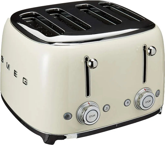 Tostadora Smeg 50s Retro Line Crema Ranura 4x4