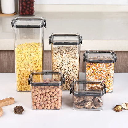 Airtight Food Storage Containers Bulk Cereals Organizers Stackable Dry Food Boxes Pantry Organizers Jars Kitchen Storage