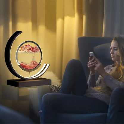 Lampe LED 3D créative pour peinture sur sable, avec télécommande, sablier rotatif à 360 °, lampe de Table, chambre à coucher, décoration de la maison