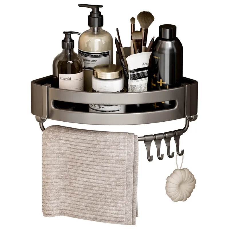 Étagère murale en aluminium sans perçage, au-dessus des toilettes, organisateur de salle de bains, support de rangement de shampoing, accessoires de cuisine et de salle de bains