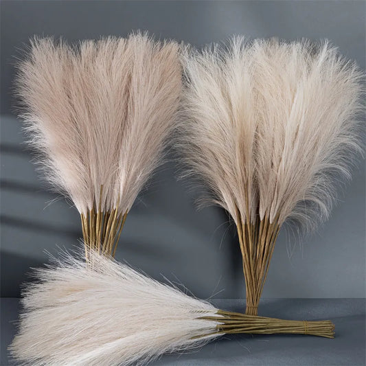 55CM 5/10/20 PIÈCES Moelleux Pampas Herbe Boho Décor Fleur Fausse Plante Roseau Simulé Fête De Mariage Décoration De La Maison Fleurs Artificielles