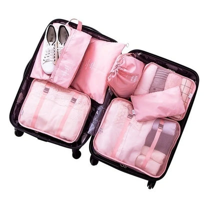 8 unids/set bolsas organizadoras para bolsas organizadoras de viaje accesorios equipaje maleta organizador bolsa de lavado impermeable almacenamiento de ropa