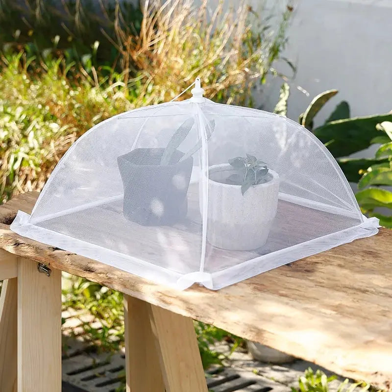 1pc White Square Folding Food Cover Outdoor and Indoor Dust-proof Anti-termite Fly-proof And Insect-proof Food Cover