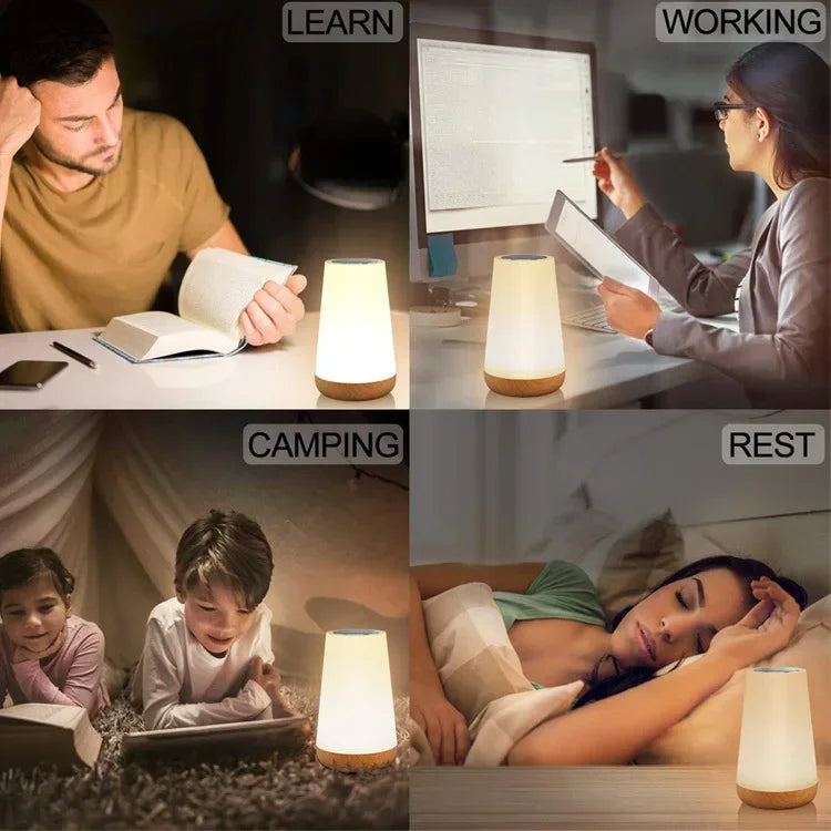 Xiaomi Night Lamp For Bedroom Bedside Usb Rechargeable Light RGB Remote Control Table Lamp Touch Dimmable For Children Room