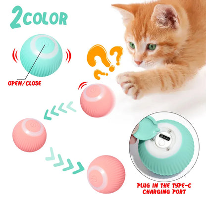 Juguetes de Gato elegante, bola rodante automática, juguetes eléctricos para gatos, interactivos para entrenamiento de gatos, juguetes para gatitos automóviles para jugar en interiores