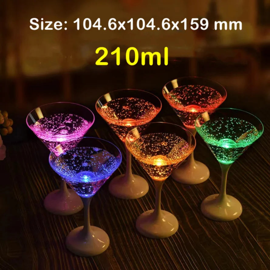 6 pièces/lot liquide actif LED tasse Champagne bière vin eau boisson Flash tasse lueur lumière clignotant tasses pour KTV fête Bars populaires