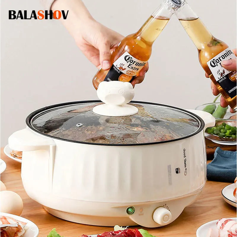 Electric Cooker Dormitory Multi Cooker Household Multicooker for Hot Pot Cooking and Frying and Steak Office Easy Cooking 220V