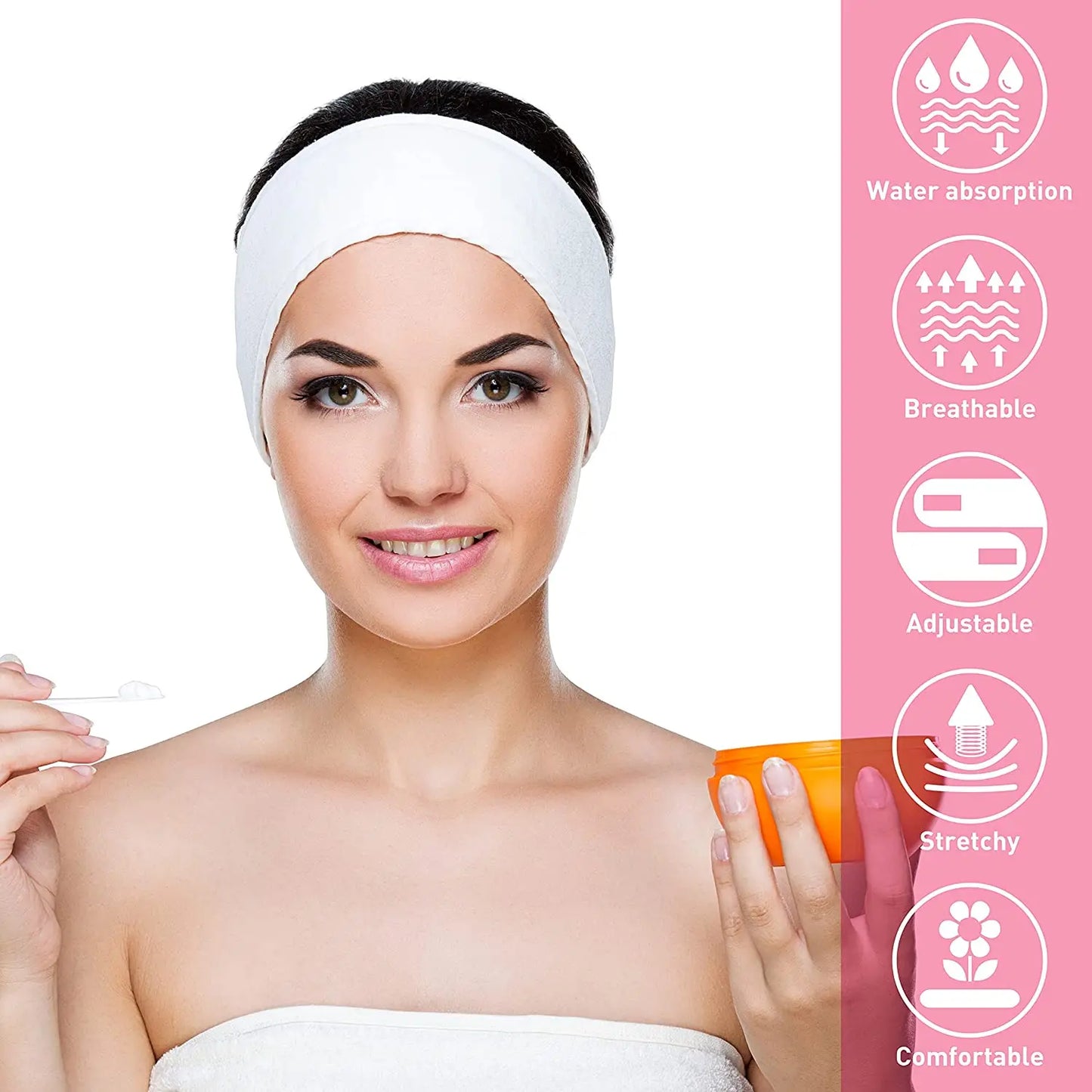 Banda para la cabeza ajustable, diadema ancha para Yoga, Spa, baño, ducha, maquillaje, lavado de cara, diadema cosmética para mujeres, accesorios de maquillaje