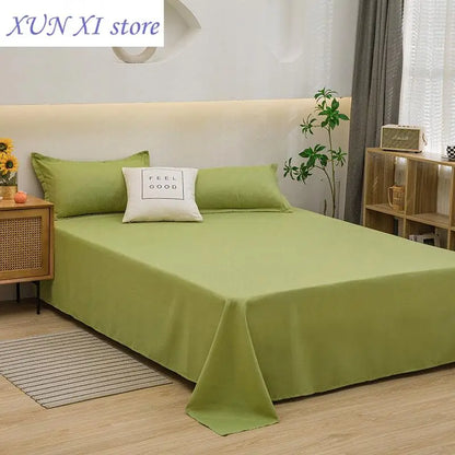 New Bed Sheets Soft Comfortable Cotton Flat Sheet Solid Color Bedsheet Single Qut Solid Color Flat Sheet for Adult Sheet Sets