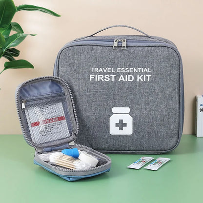 Bolsa de medicina para el hogar, botiquín de primeros auxilios familiar, organizador de medicina de gran capacidad, bolsa de almacenamiento, supervivencia de viaje, emergencia, portátil vacío