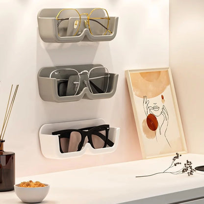 Vitrine en verre haut de gamme, boîte de rangement de lunettes, boîte de rangement murale perforée gratuite pour lunettes de soleil, support de rangement pour lunettes de soleil, rangement à domicile