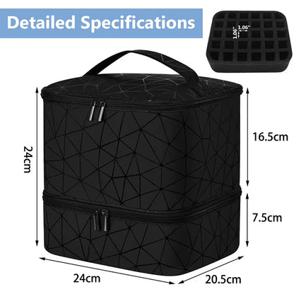 Sac de rangement de vernis à ongles, 30 bouteilles, grand sac à main Portable pour cosmétiques, organisateur avec poignée pour voyage, sac d'huile essentielle à 2 couches