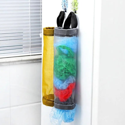 Soporte para bolsa de comestibles para el hogar, soporte para pared, dispensador de bolsas de plástico, bolsa de basura para almacenamiento colgante, organizador de basura para cocina