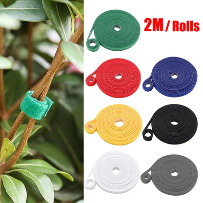 3 rouleaux de ficelle de jardin verte, attaches pour plantes, Bandage en Nylon, boucle de crochet de jardin, Support d'enveloppe de canne en bambou, accessoires de jardin