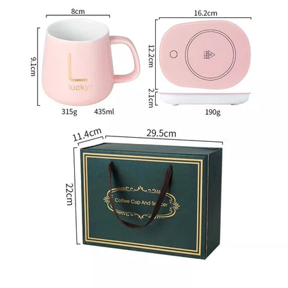 Tasse à café chauffe-tasse chauffe-tasse dessous de verre température constante chauffage USB tasse électrique tapis ensemble lait thé eau maison bureau cadeau