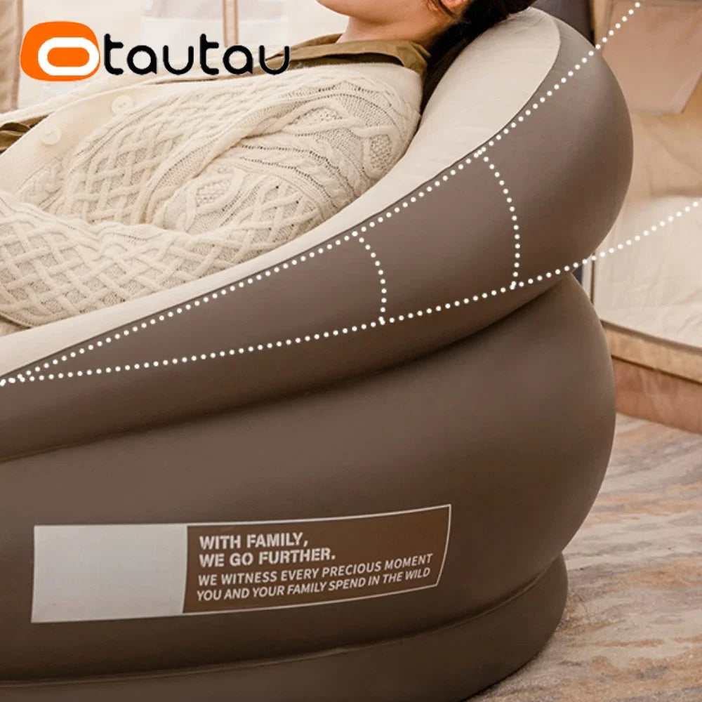 OTAUTAU-sofá inflable para exteriores con reposapiés, taburete otomano, muebles plegables portátiles para acampar, sillón reclinable Chasie SF101