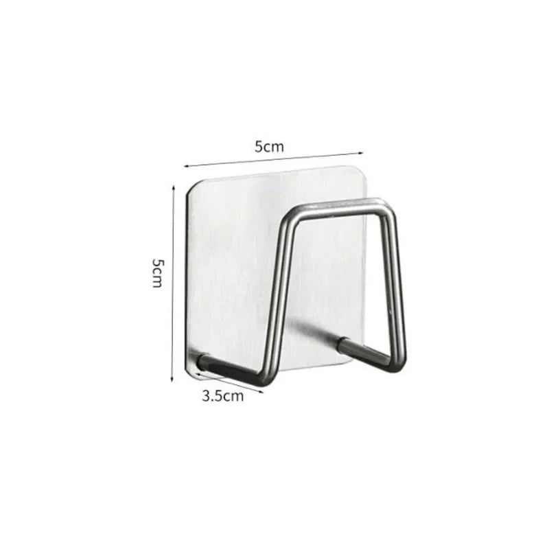 Soporte para esponjas para fregadero de cocina, esponjas autoadhesivas para fregadero, escurridor, estante de secado, soporte de almacenamiento de acero inoxidable 304, accesorios de cocina