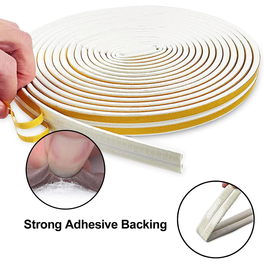 5M/10M Door Window Seal Strip DIEP Self-adhesive Acoustic Foam Sealing Strip Tape Insulation Windproof Rubber Weatherstrip