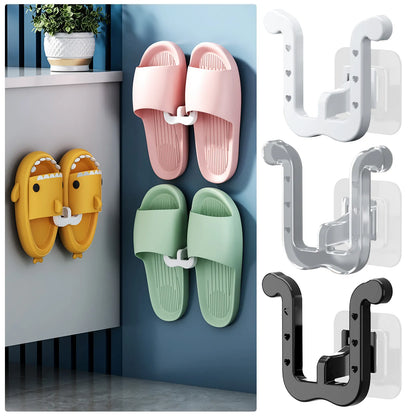 Slippers Rack No Punching Bathroom Simple Slipper Hook Toilet Drainage Rack Wall Mounted Bedroom Neat Storage Shoe Drying Rack