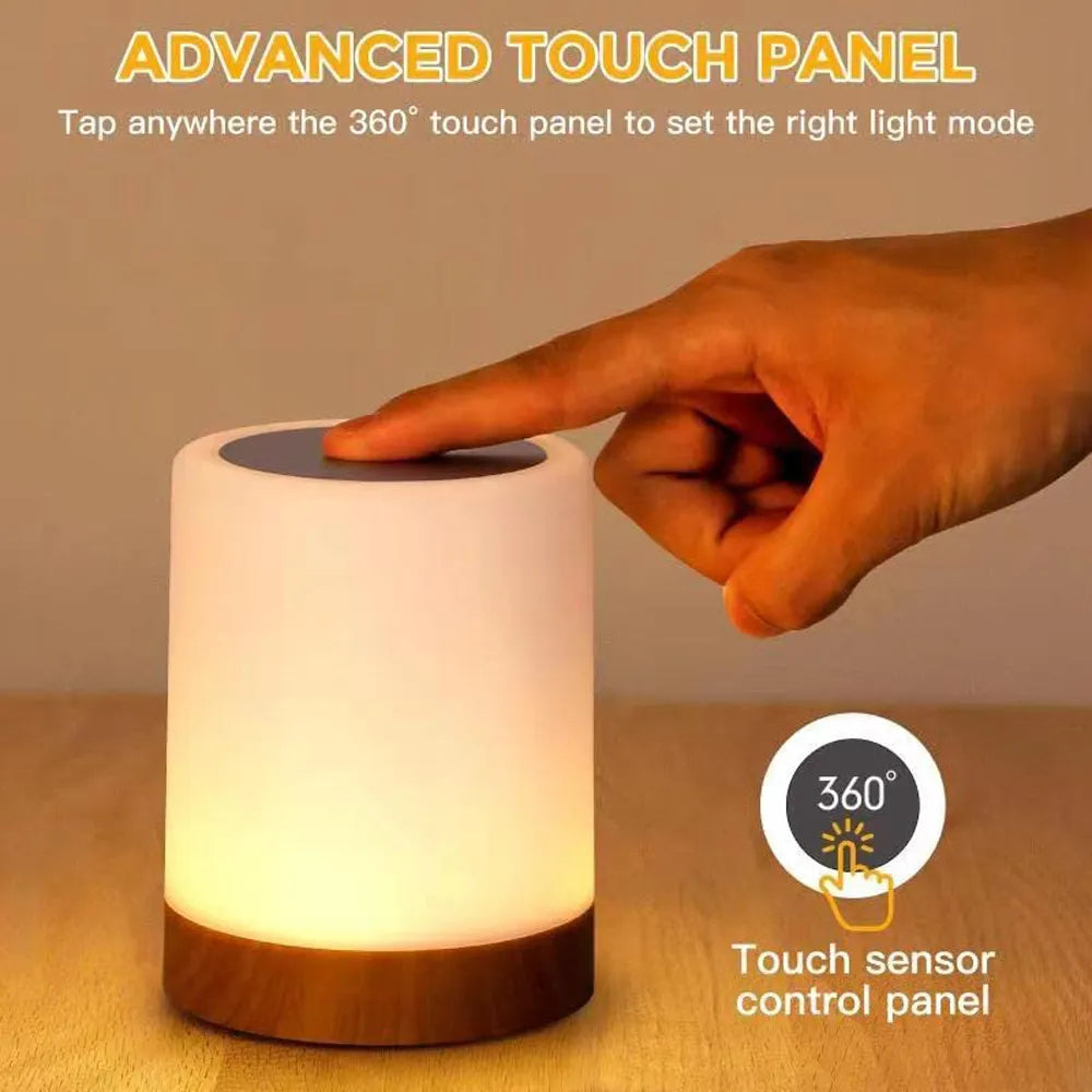 Lampe tactile LED lampe de table lampe de chevet lampe de table RVB lampe de chambre avec capteur tactile lampe de bureau portable lumière RVB pour cadeaux pour enfants