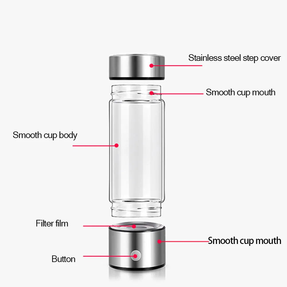 Hydrogen Water Generator Alkaline Maker Rechargeable Portable Water Ionizer Bottle Super Antioxidan Hydrogen-Rich Water Cup