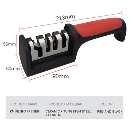 Kitchen 3/4-Segment Knife Sharpener Household Multi-Functional Hand-Held 3/4-Purpose Black Sharpening Stone