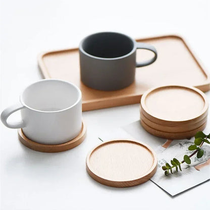 Multi Bamboo Tray Wood Saucer Flower Pot Tray Cup Pad Coaster Plate Kitchen Decorative Plate Creative Coaster Coffee Cup Mat